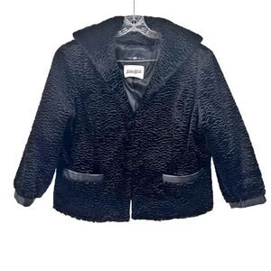 TODD SMITH NWT Black Y2K Vintage Quirky Retro Festival Leather Jkt Size Medium‎